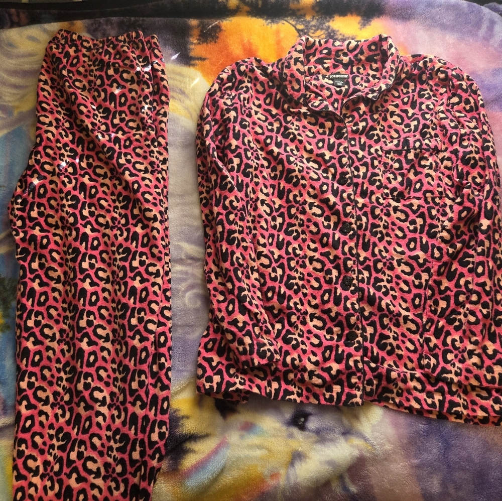 Pink Leopard Print Pajama Set Joe Boxer